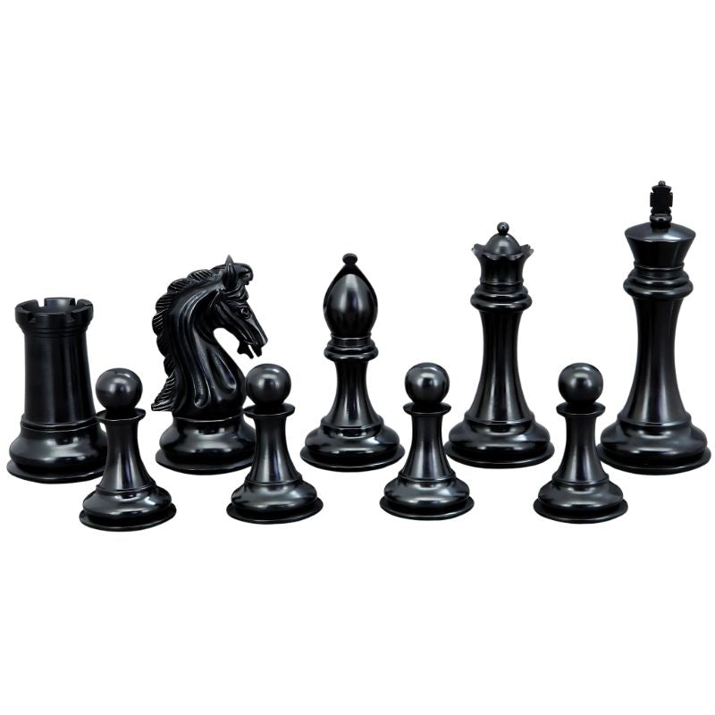 Dal Rossi Ebony Boxwood Double Weighted Chess Pieces On 50cm Walnut Inlaid Chess Board With Drawers
