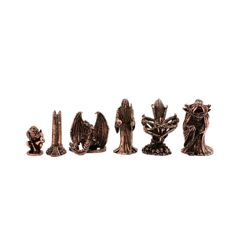 Dal Rossi Evil Ring Metal Chess Pieces On 50cm Wood Chess Board With Compartments