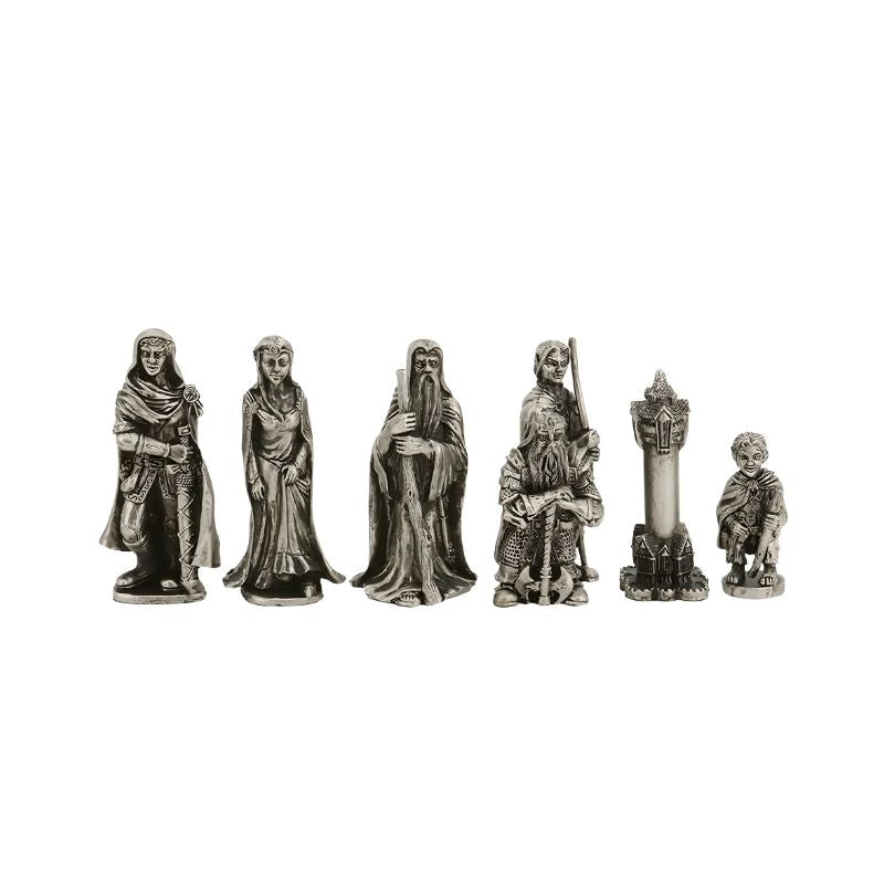 Dal Rossi Evil Ring Metal Chess Pieces On 50cm Wood Chess Board With Compartments