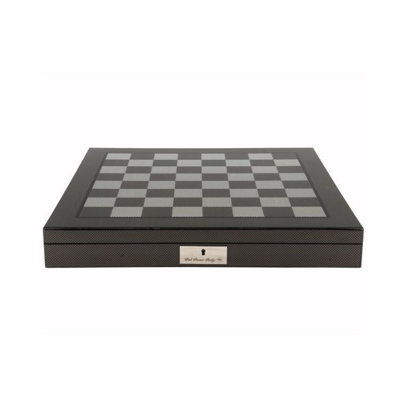 Dal Rossi Evil Ring Metal Chess Pieces On 50cm Carbon Fibre Chess Board With Compartments