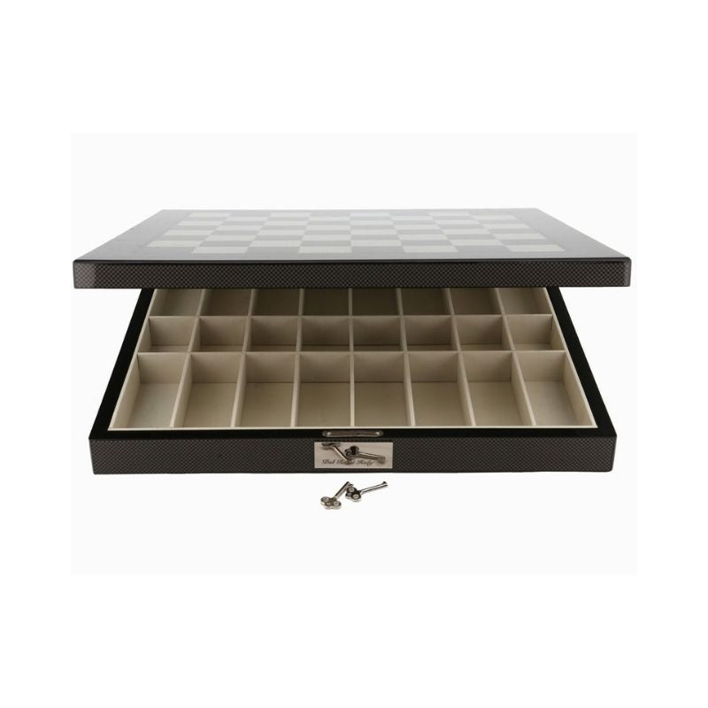 Dal Rossi Evil Ring Metal Chess Pieces On 50cm Carbon Fibre Chess Board With Compartments