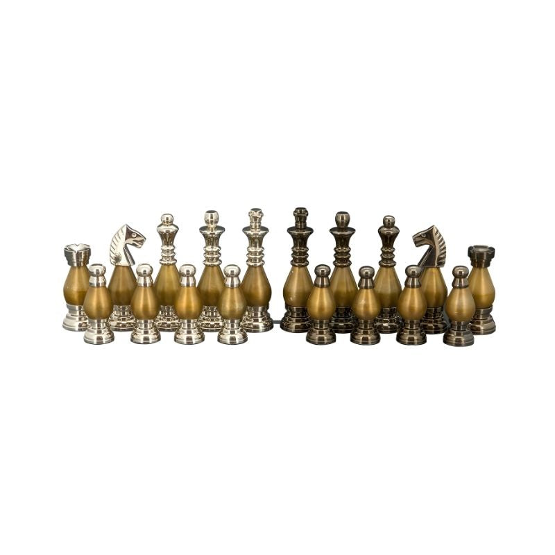 Dal Rossi Gold Plated Chess Pieces On 50cm Walnut Inlaid Chess Board With Compartments