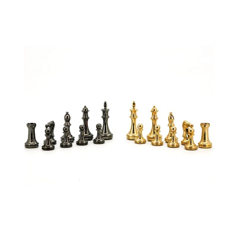 Dal Rossi Staunton Brass Chess Pieces On 50cm Palisanders Maple Chess Board