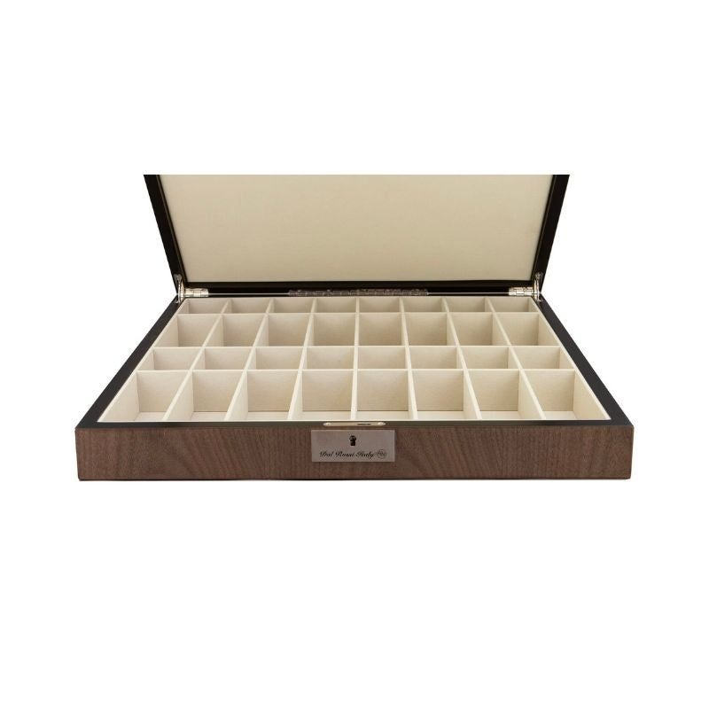Dal Rossi Staunton Metal & Wood Gold Chess Pieces On 50cm Walnut Inlaid Chess Board With Compartments