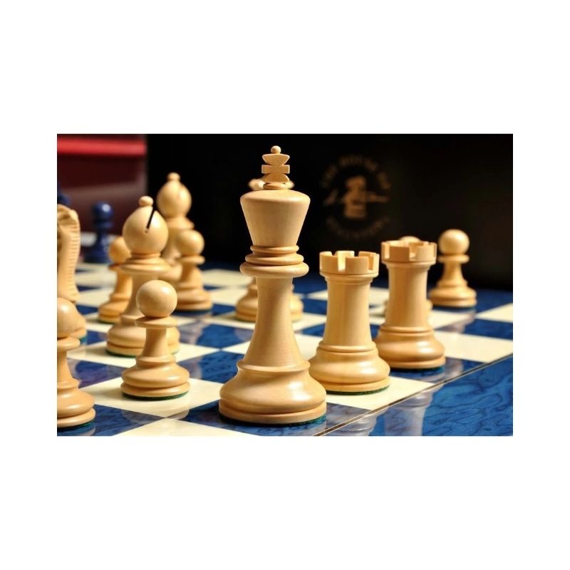 House Of Staunton Grandmaster Luxury Wood Chess Set (Blue Gilded)