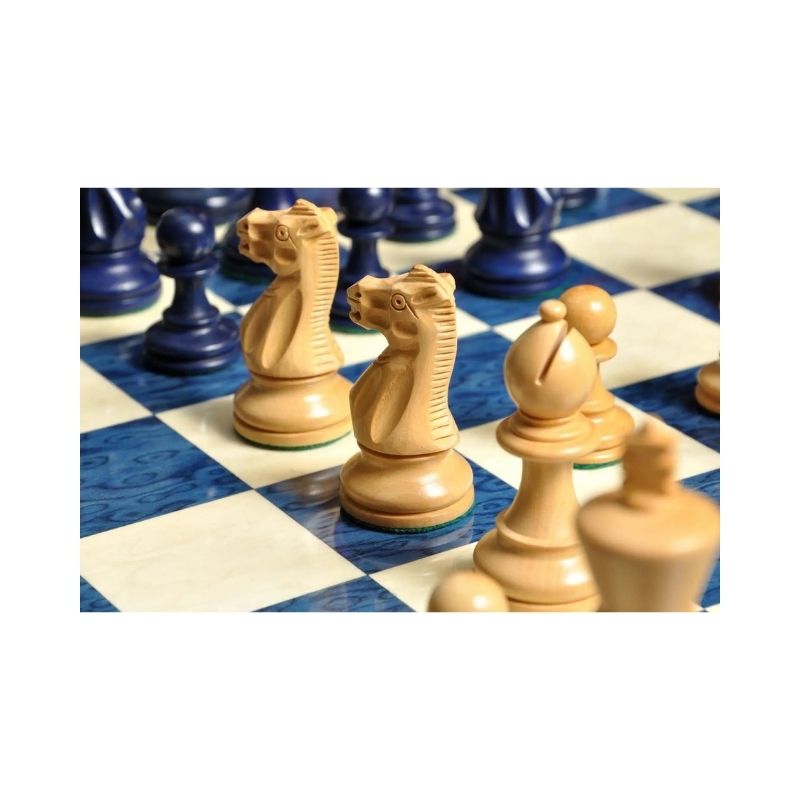House Of Staunton Grandmaster Luxury Wood Chess Set (Blue Gilded)