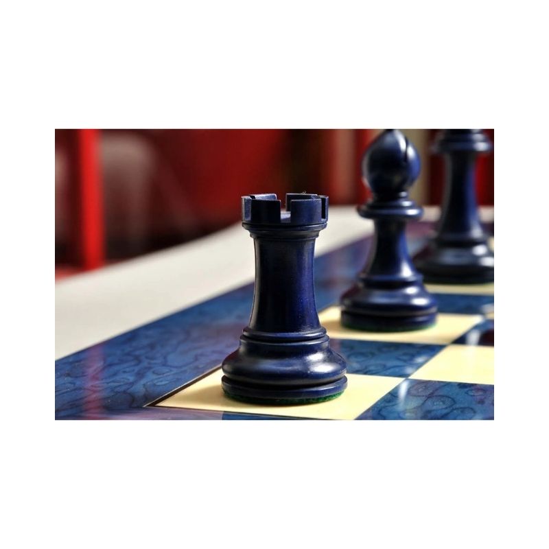 House Of Staunton Grandmaster Luxury Wood Chess Set (Blue Gilded)