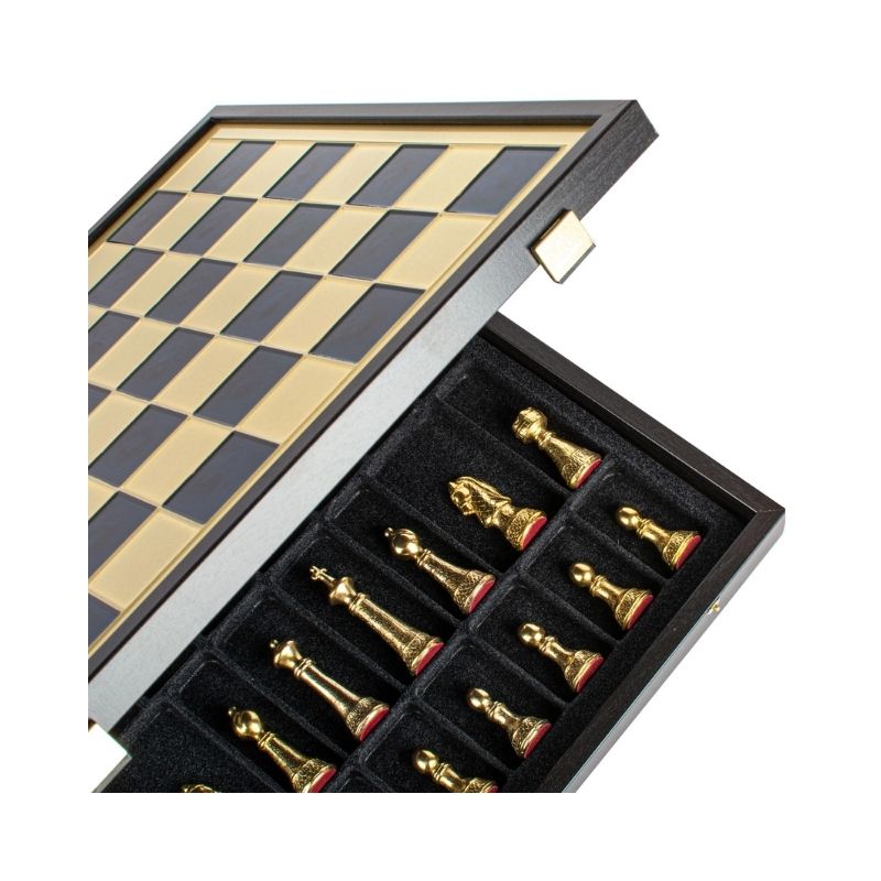 Manopoulos Luxury Handcrafted Classic Metal Staunton Chess Set