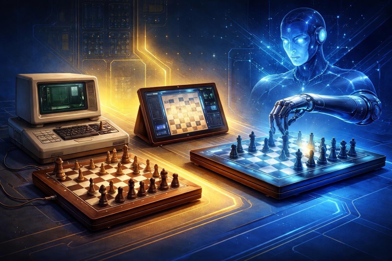 Electronic Chess: From Historic Computers to Modern Boards