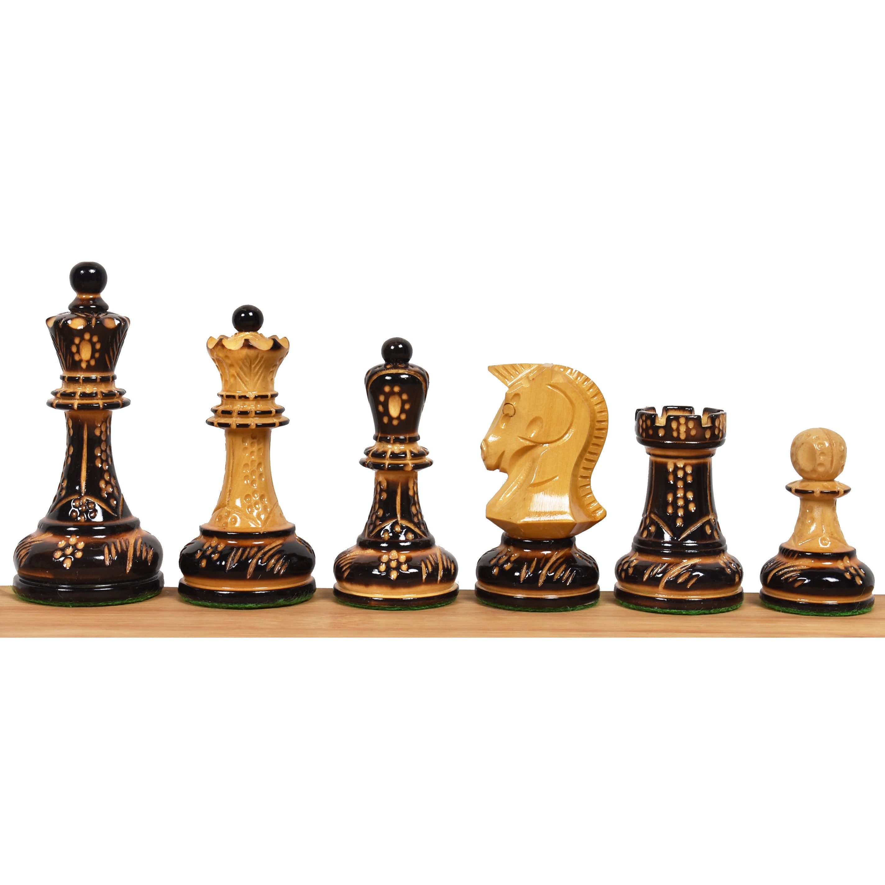 1970s' Dubrovnik Lacquered Boxwood 97mm Chess Pieces