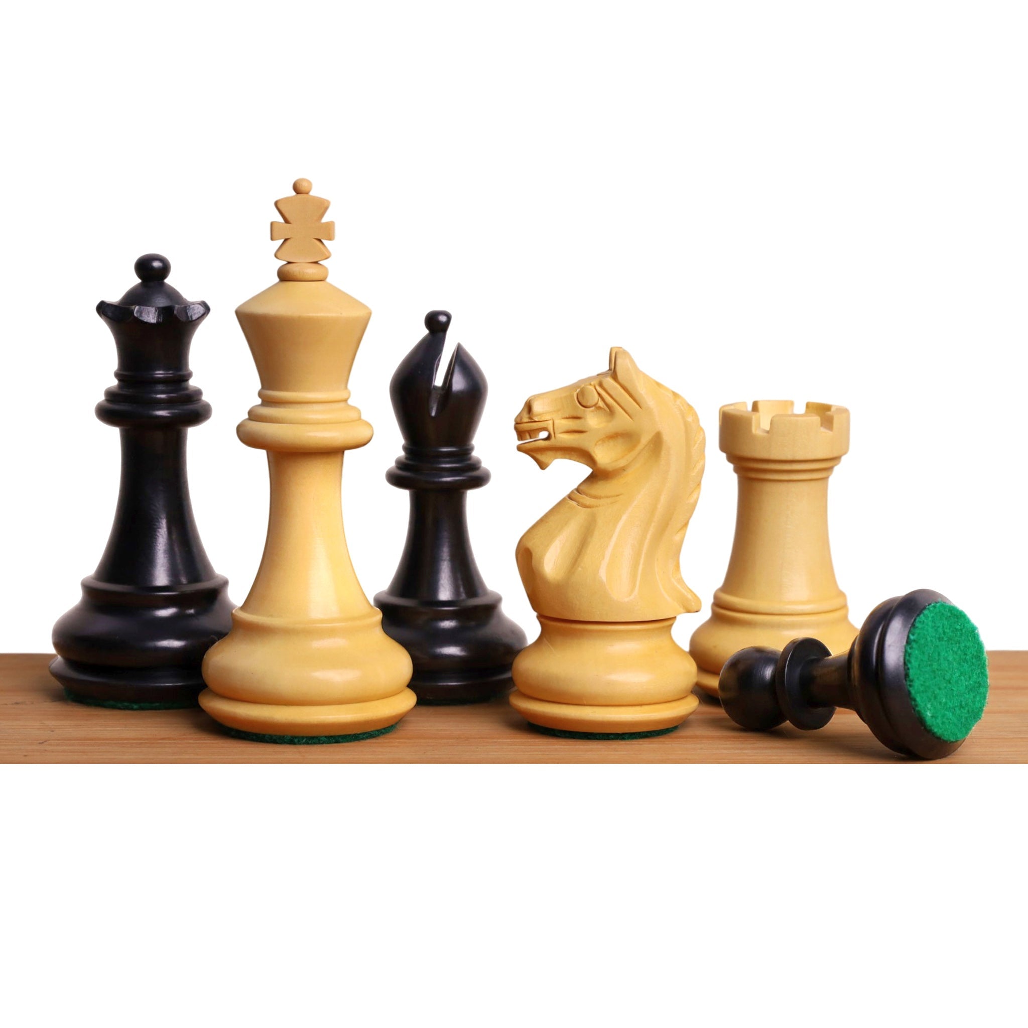 Queens Gambit Staunton Ebonised 93mm Chess Pieces
