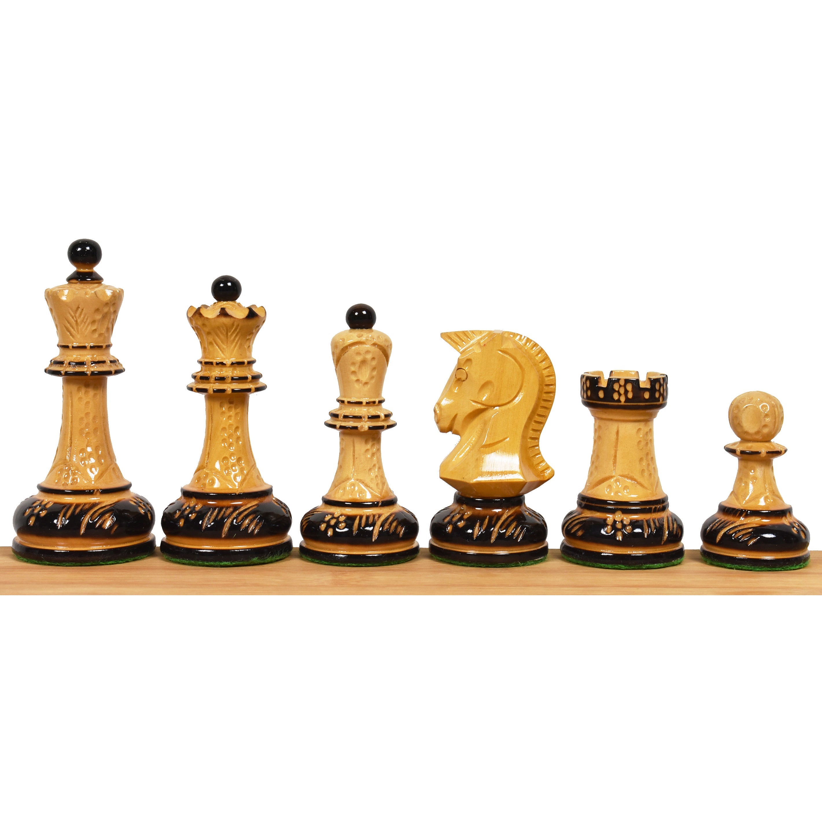 1970s' Dubrovnik Lacquered Boxwood 97mm Chess Pieces