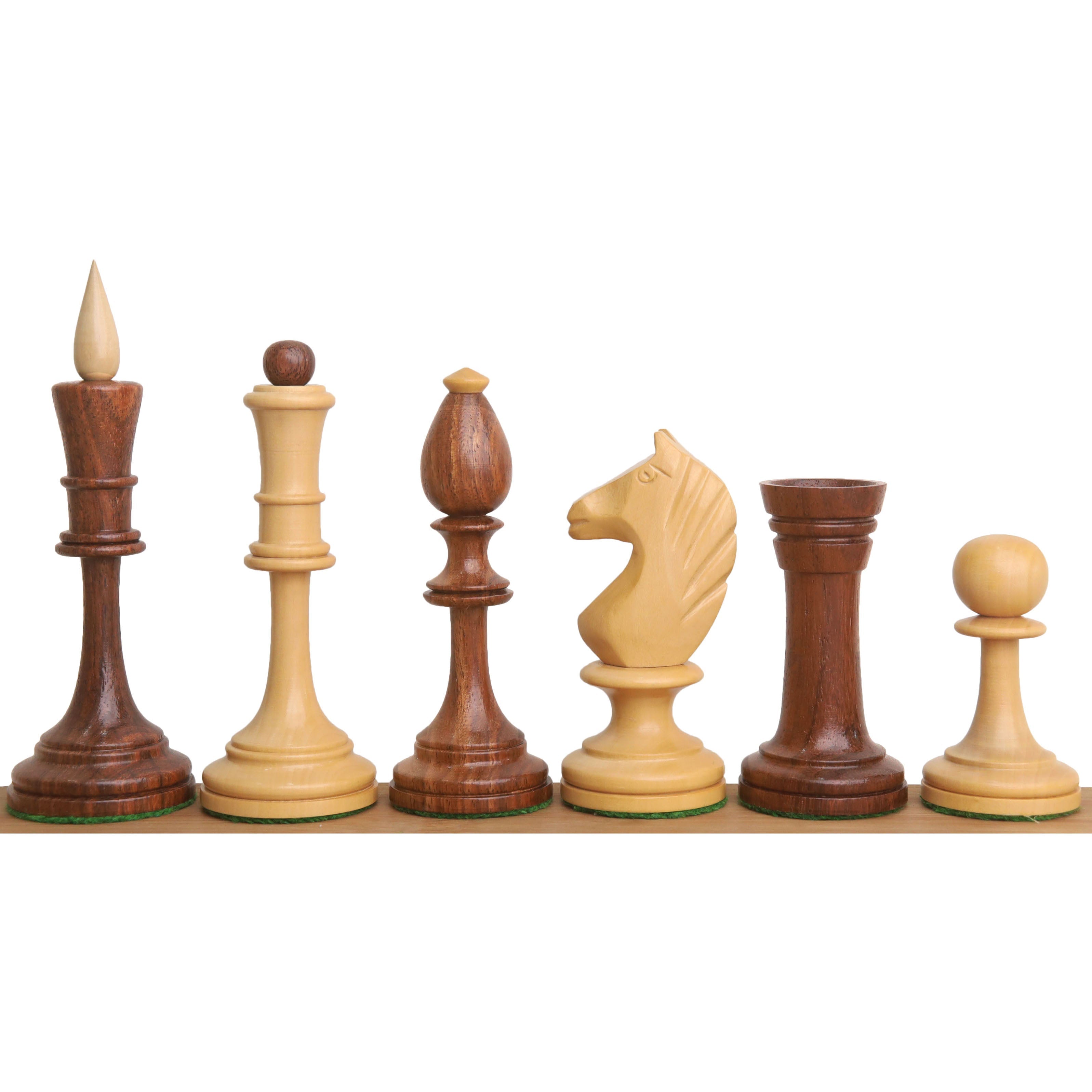 Golden Rosewood chessmen with a 123mm king
