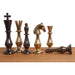 Regal Curve Series Gold & Metallic Grey Brass Metal 91mm Chess Pieces