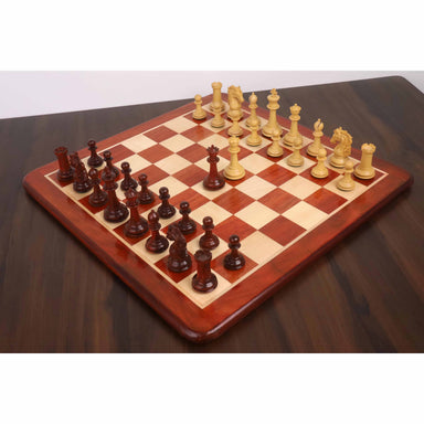 Bud Rosewood and Boxwood chessmen, 100mm king