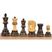 Burnt boxwood Zagreb Staunton chessmen in rank order