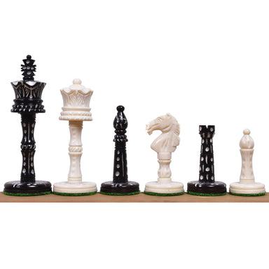 Victorian Era Pre-Staunton Camel Bone 91mm Chess Pieces