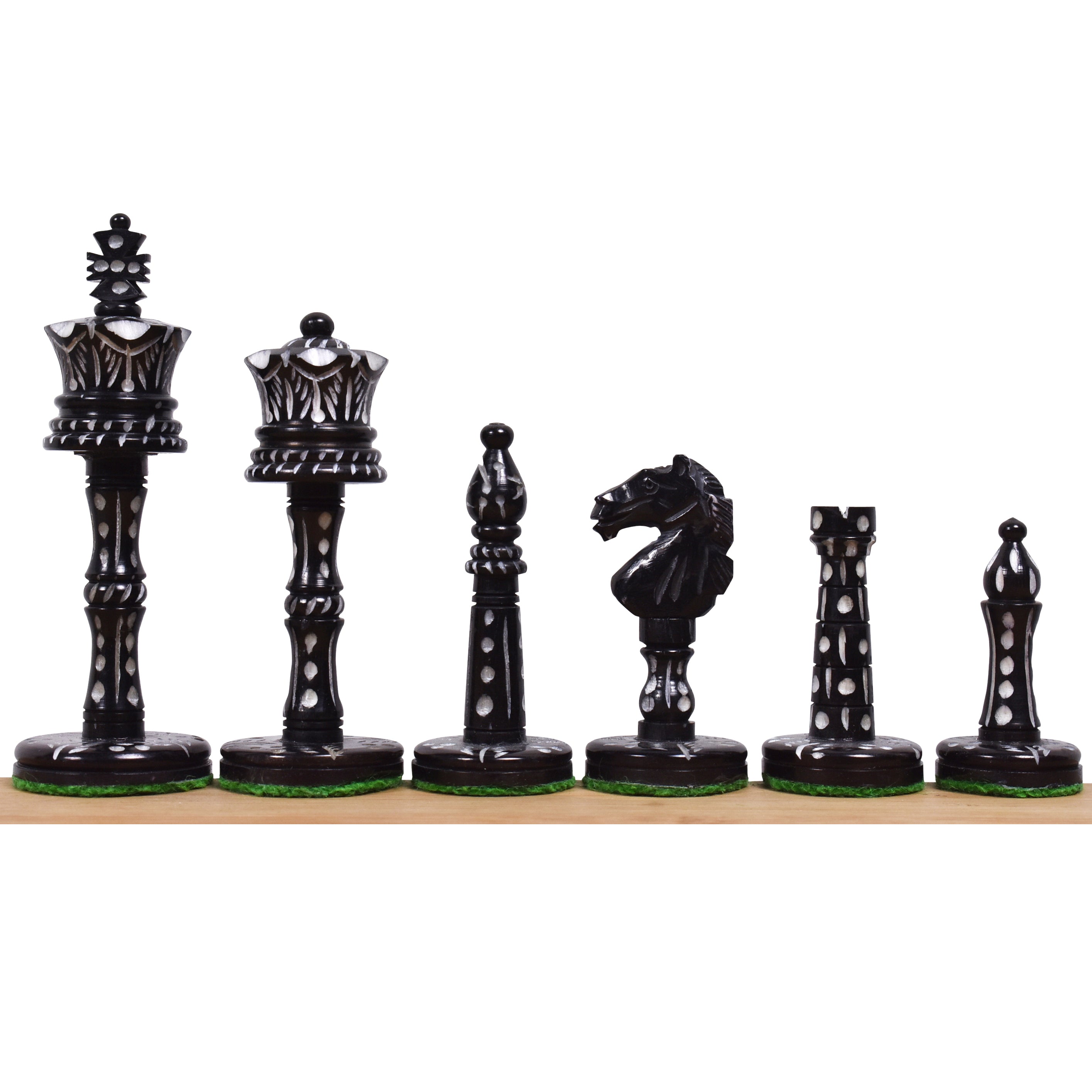 Victorian Era Pre-Staunton Camel Bone 91mm Chess Pieces