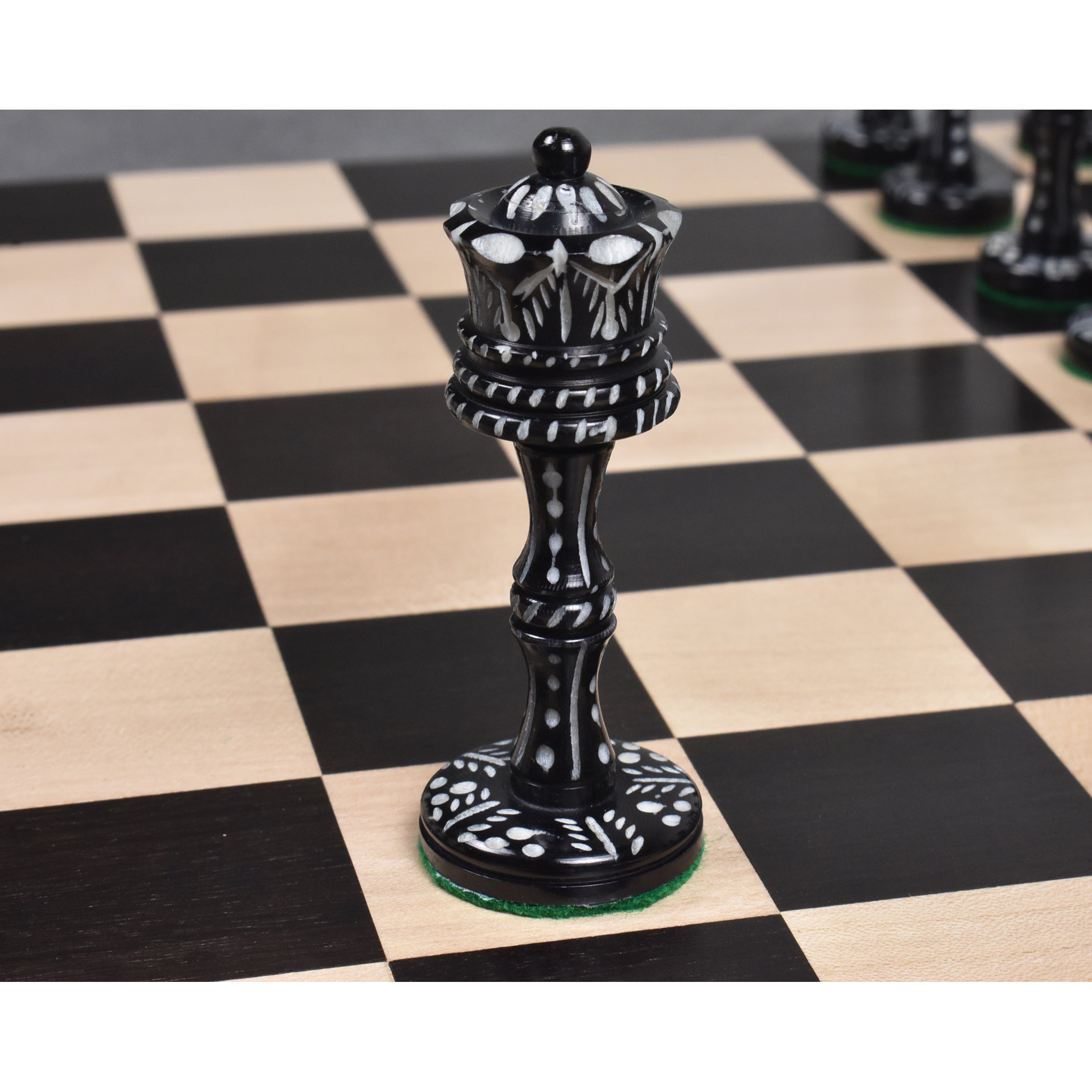 Victorian Era Pre-Staunton Camel Bone 91mm Chess Pieces