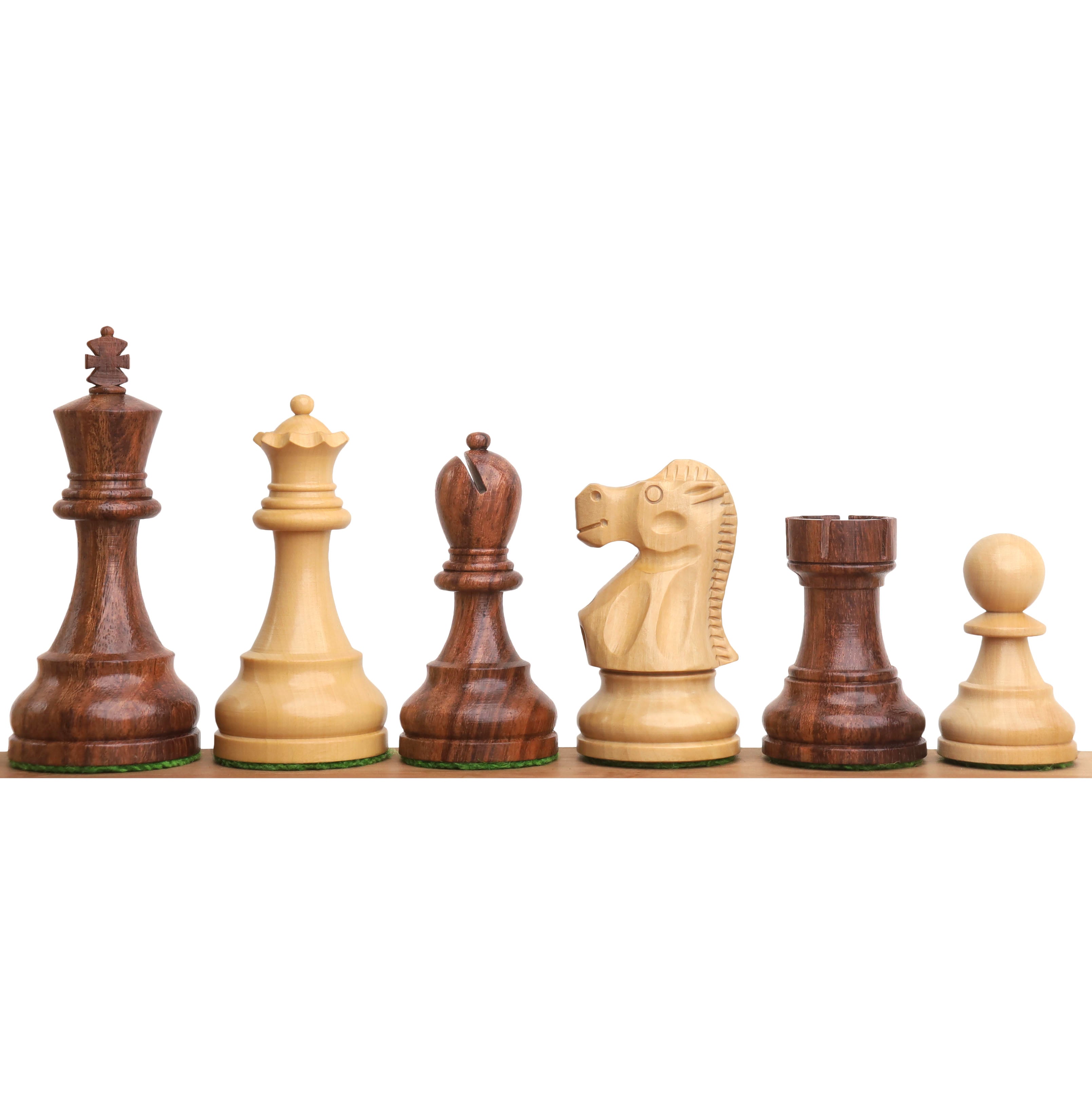 Golden rosewood and boxwood Reykjavik Series Staunton chessmen
