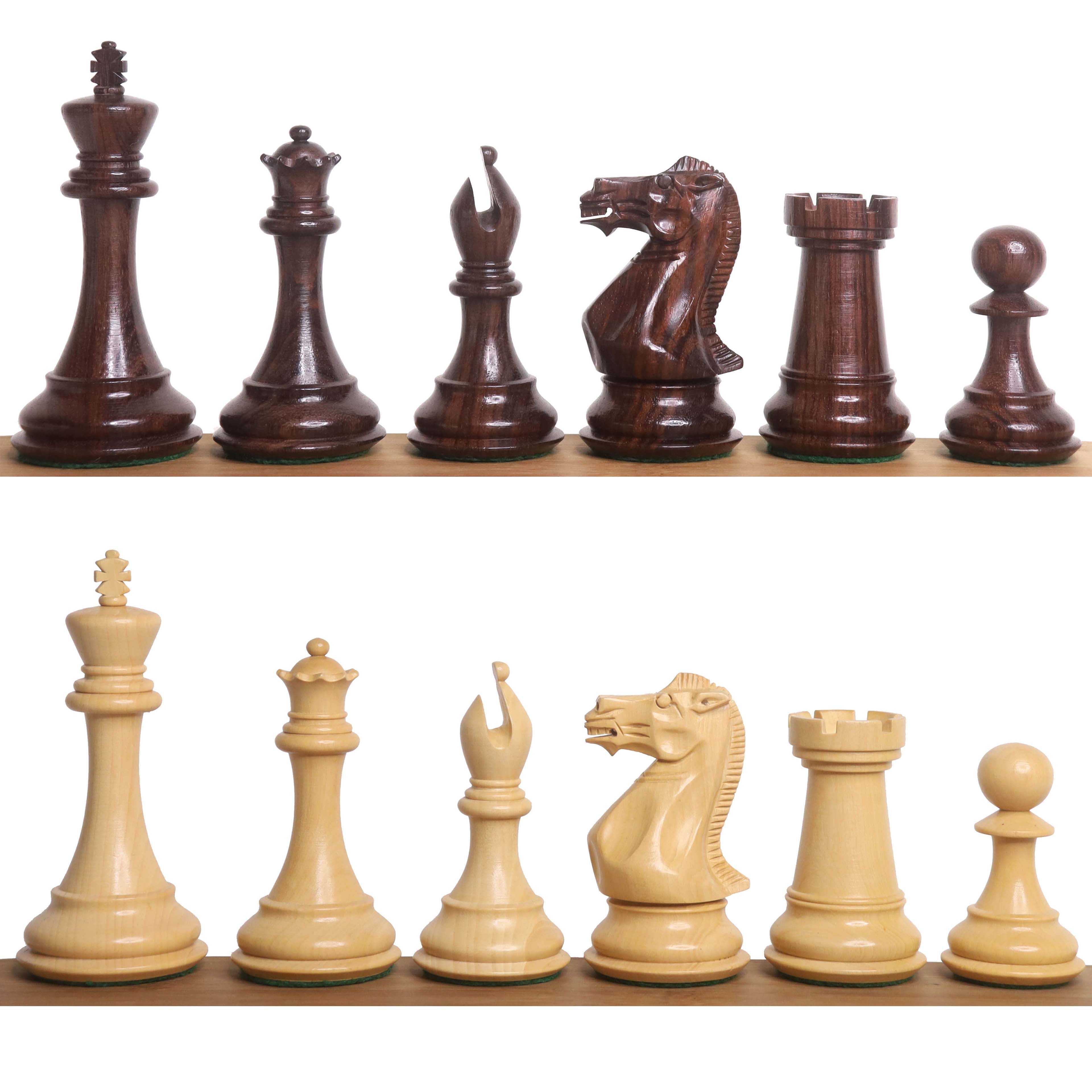 Sleek Staunton Rosewood 101mm Chess Pieces
