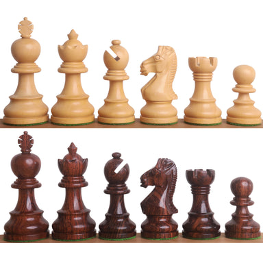 Rosewood chessmen with an 84mm king