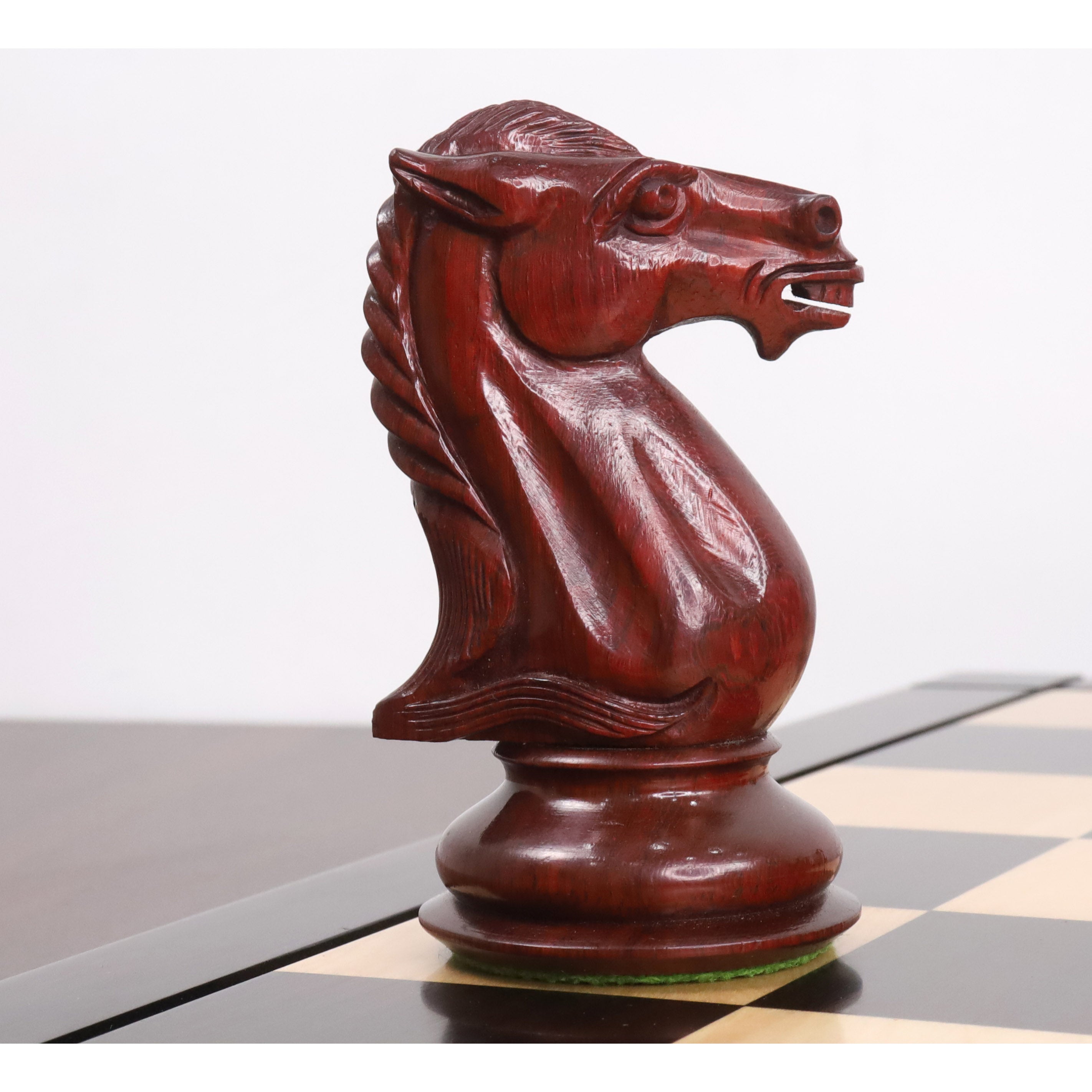 Mammoth Staunton chess pieces in bud rosewood, 156mm king