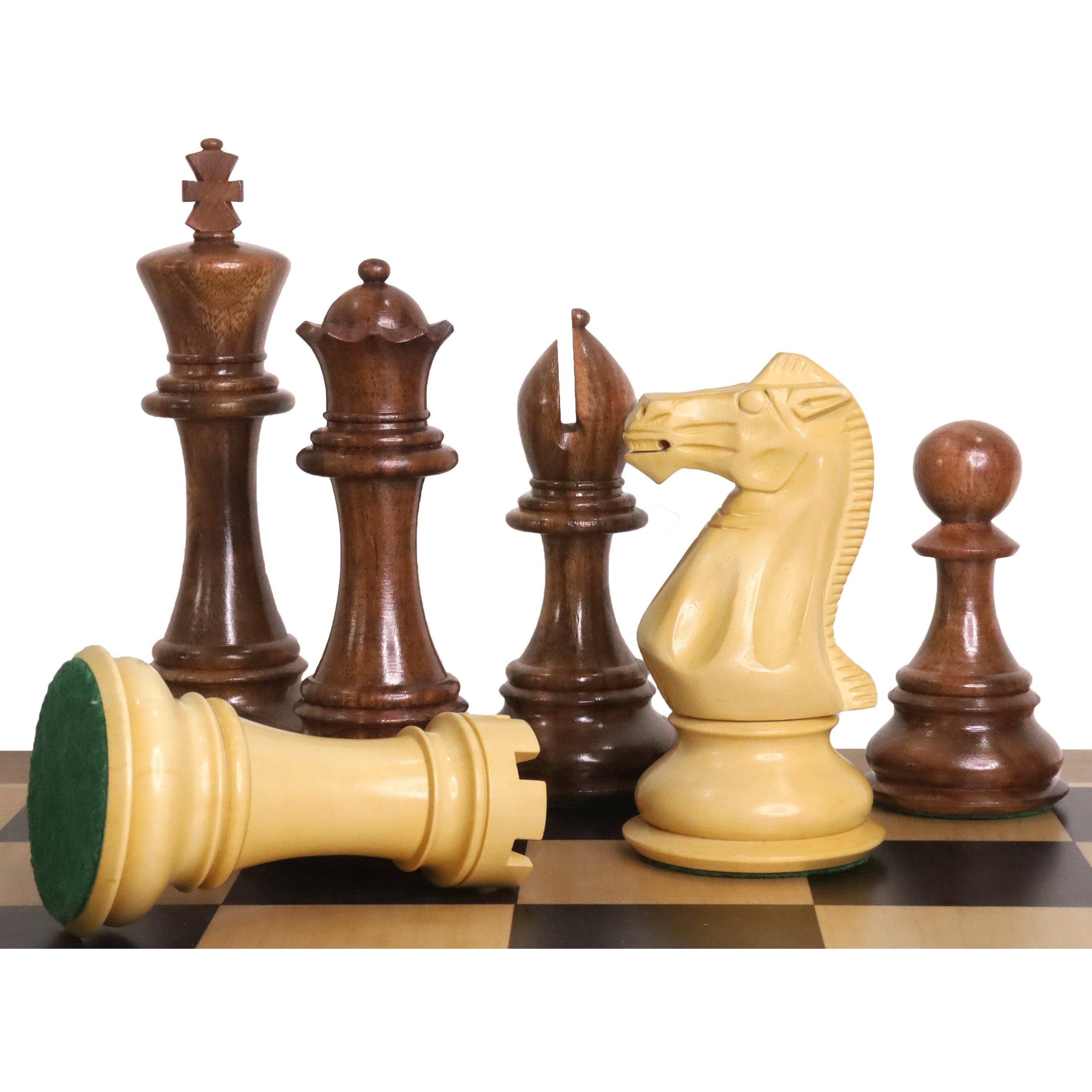 Jumbo Pro Staunton chess pieces in golden rosewood, 159mm king