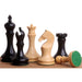 Ebonised chessmen with a 98mm king