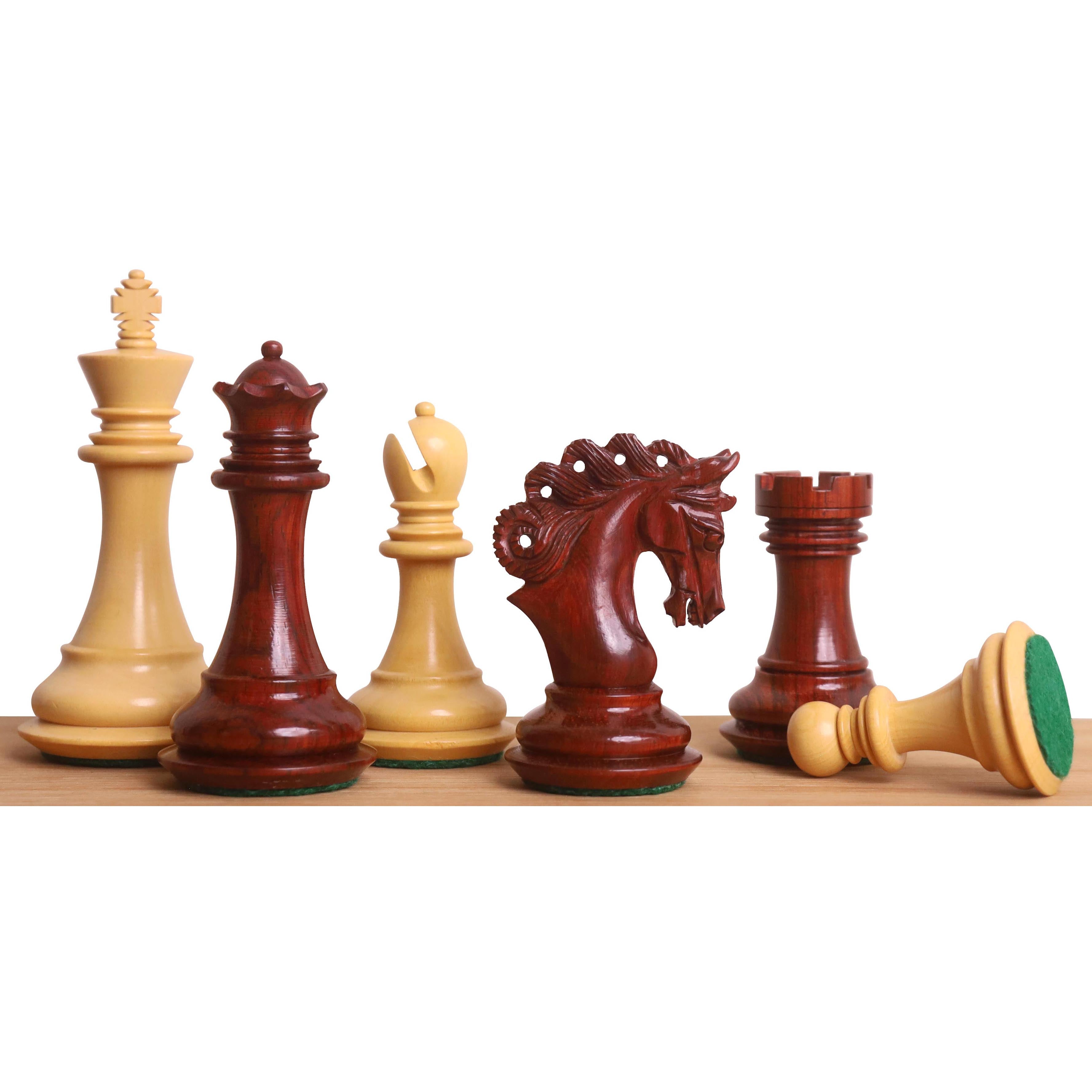 Spiraled Steed Bud Rosewood 84mm Chess Pieces