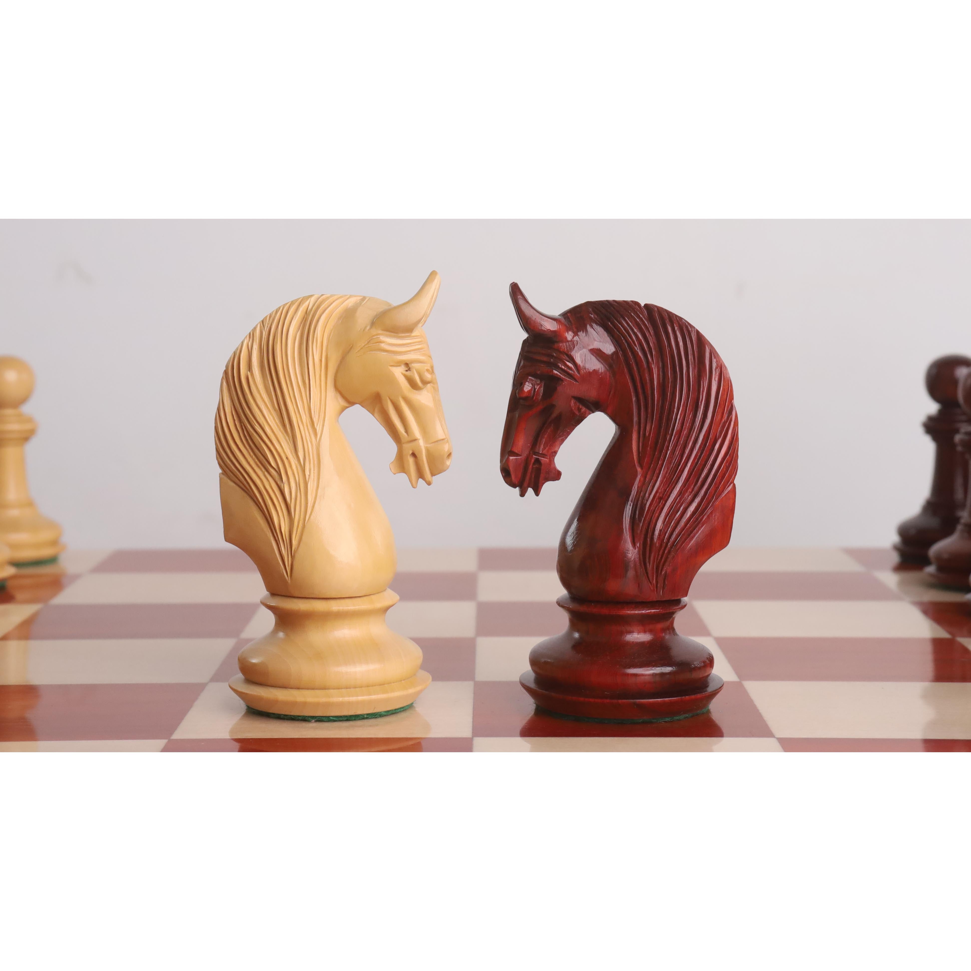 Bath Staunton chess pieces in bud rosewood, 118mm king