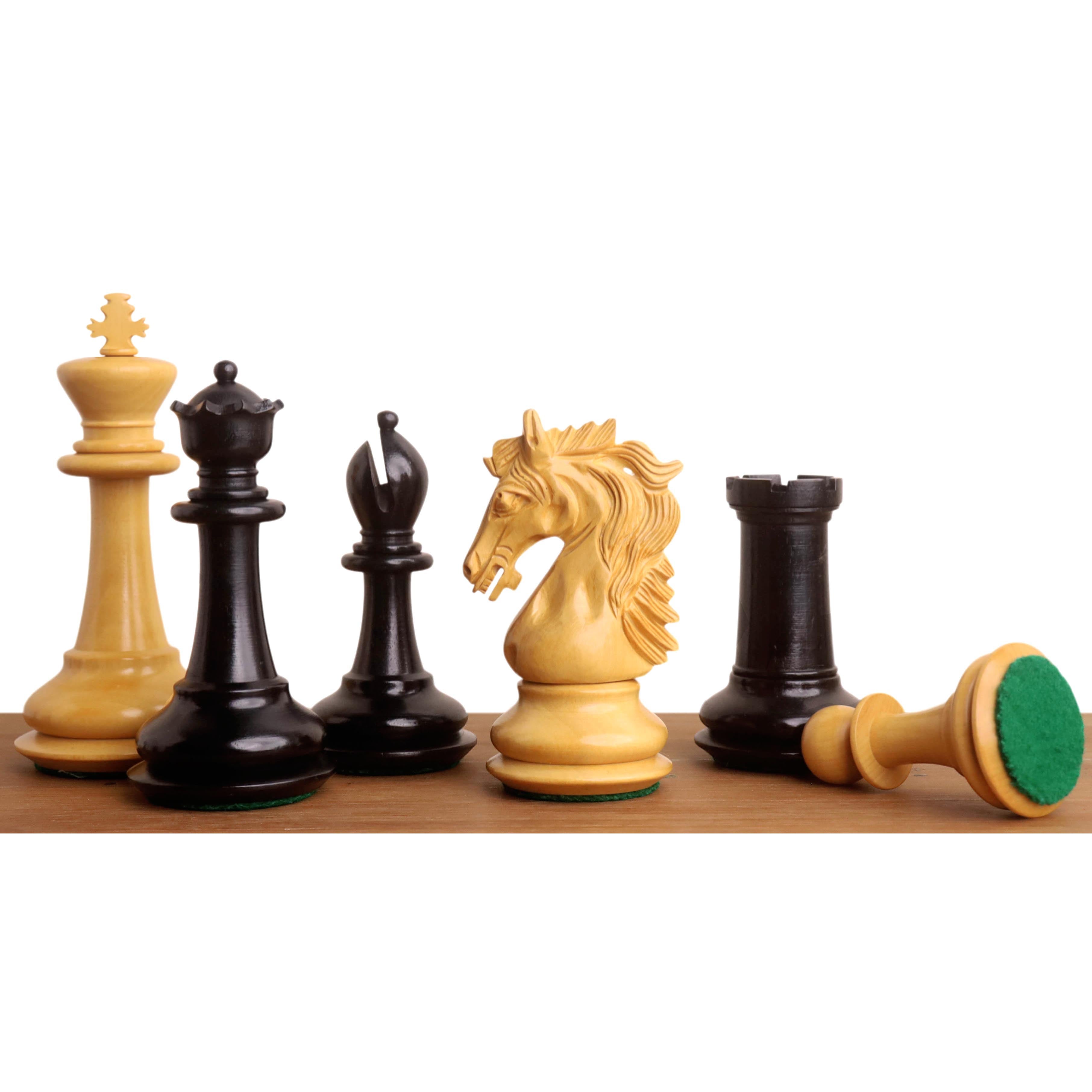Heritage Series Staunton Ebony Wood 100mm Chess Pieces