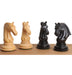 Tilted Knight Staunton chess pieces in ebony wood, 109mm king