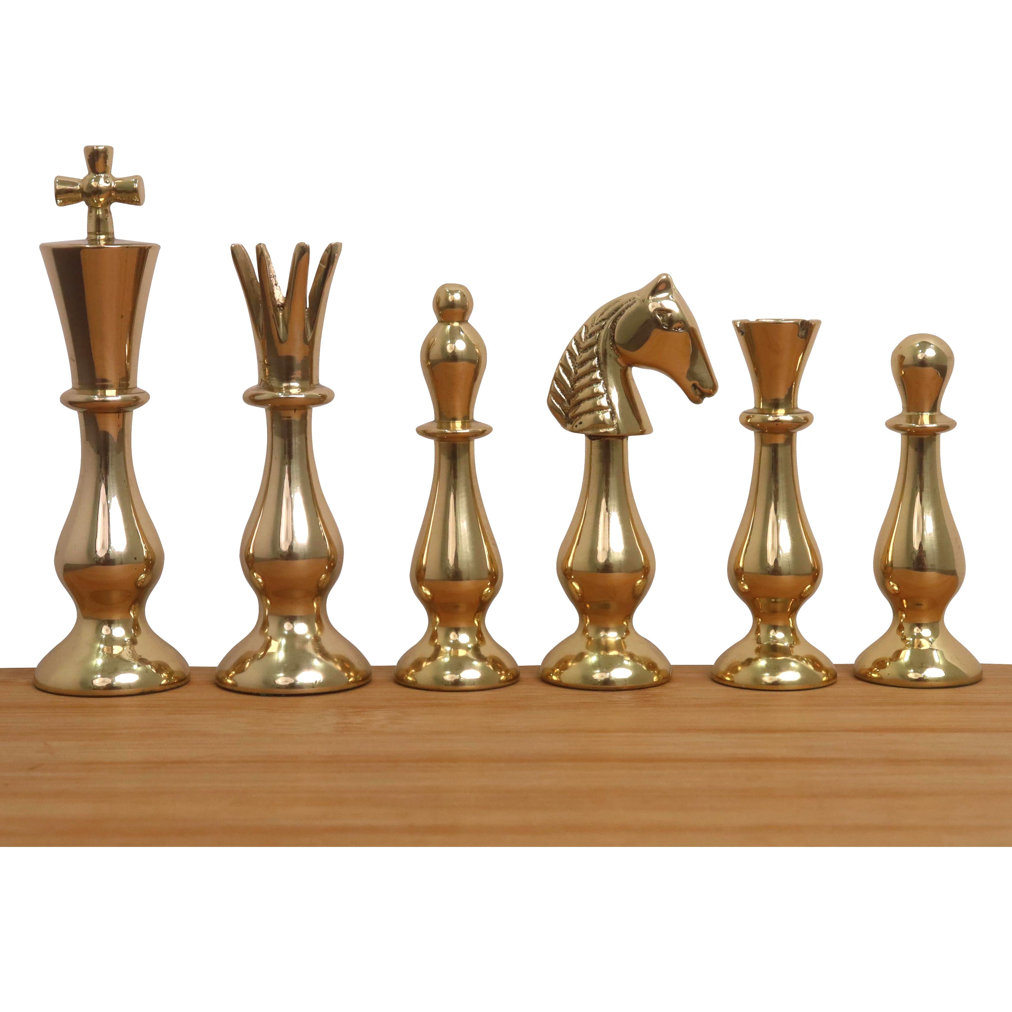 91mm king and matching chessmen in Metallic Grey and Metallic Gold