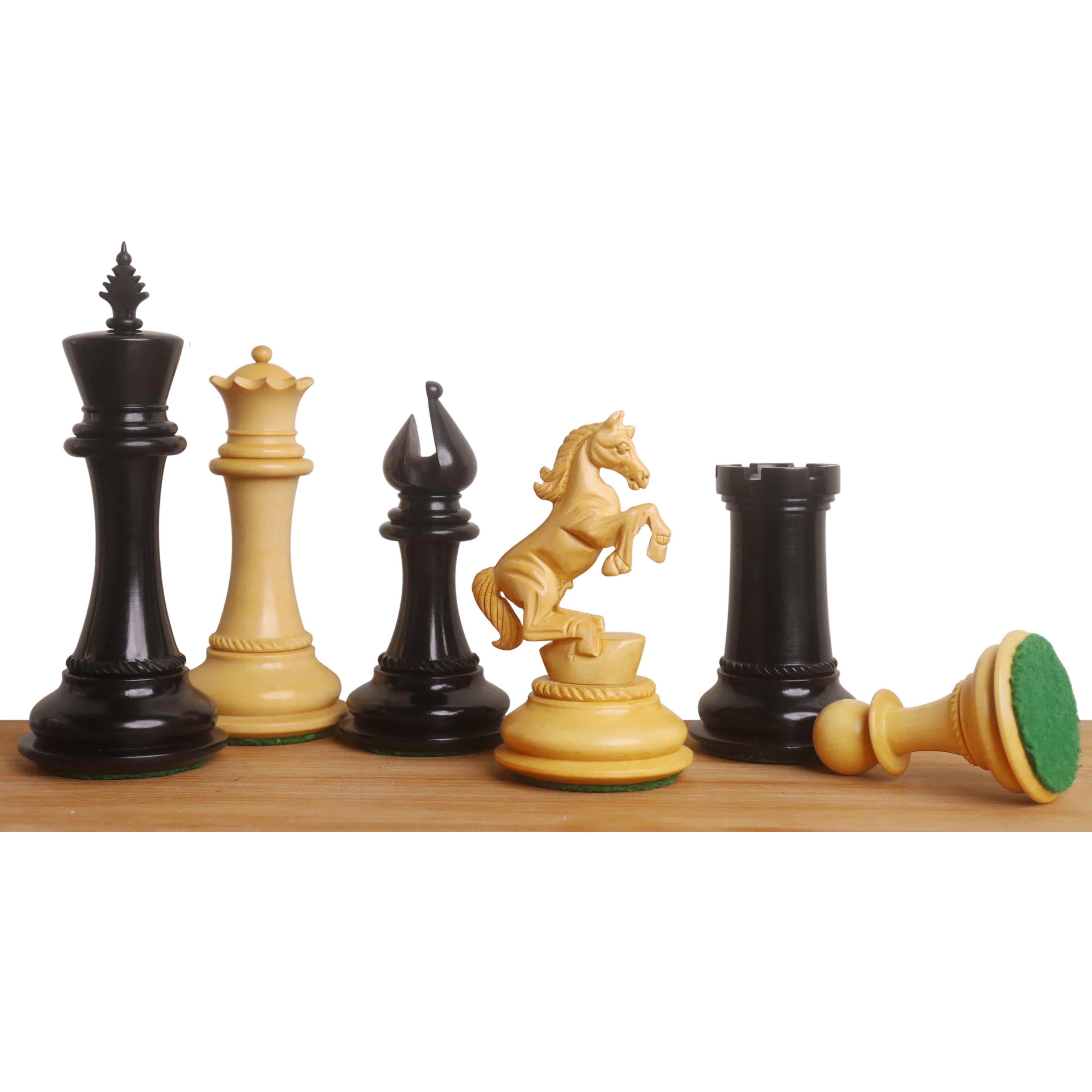 Incitatus Staunton Ebony Wood 114mm Chess Pieces