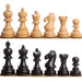 Ebonised Boxwood chessmen with an 84mm king
