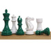 Pro Staunton Green & White Painted Boxwood 104mm Chess Pieces