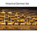 104mm king and matching chessmen in Ebonised Boxwood and Boxwood