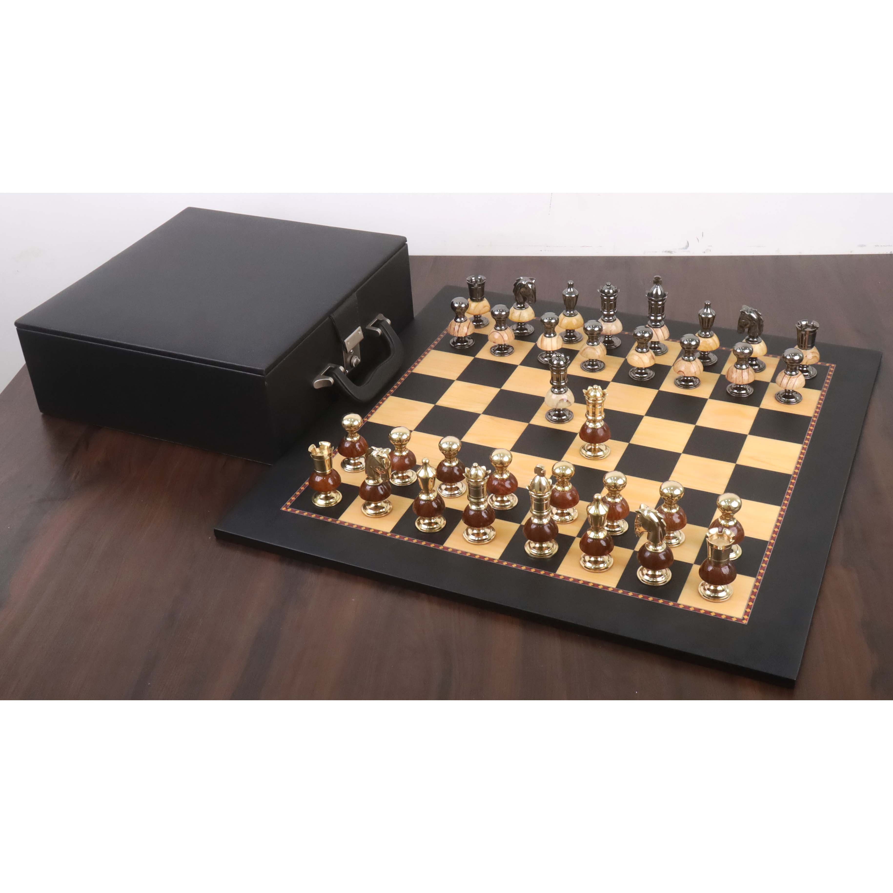 Metallic Gold and Grey chessmen, 94mm king on a 30mm base