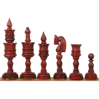 Bud rosewood and boxwood Hand Carved Lotus Series chessmen