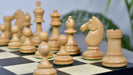 Ebonised and natural boxwood Staunton chess pieces, 3.75 inch king