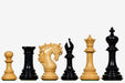 Sterling Chess Viking Series chess pieces in ebony and boxwood, 114mm king