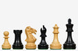 Sterling Chess Laughing Knight chess pieces in ebonised and natural boxwood, 78mm king