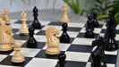 Fierce Knight Staunton wooden chess pieces, 89mm king, Ebonised finish