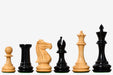 Sterling Chess Old Romeo Staunton chess pieces in genuine ebony and boxwood, 98mm king