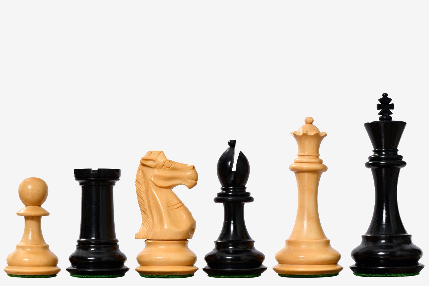 Sterling Chess Old Romeo Staunton chess pieces in genuine ebony and boxwood, 98mm king