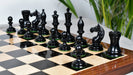 Knight carving detail on the 1935 Botvinnik Flohr Soviet chess pieces in genuine ebony and boxwood
