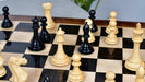 Dominator Staunton wooden chess pieces, 103mm king, Genuine ebony finish