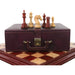 Tilted Knight Staunton chess pieces in bud rosewood, 109mm king