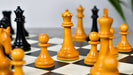 1963 1966 Piatigorsky Cup wooden chess pieces, 108mm king, genuine ebony and antiqued boxwood